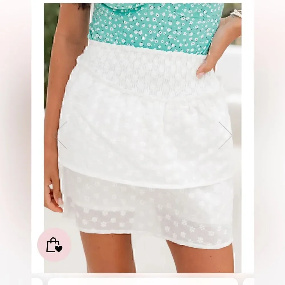 Pink Lily Swiss Dot Skort
